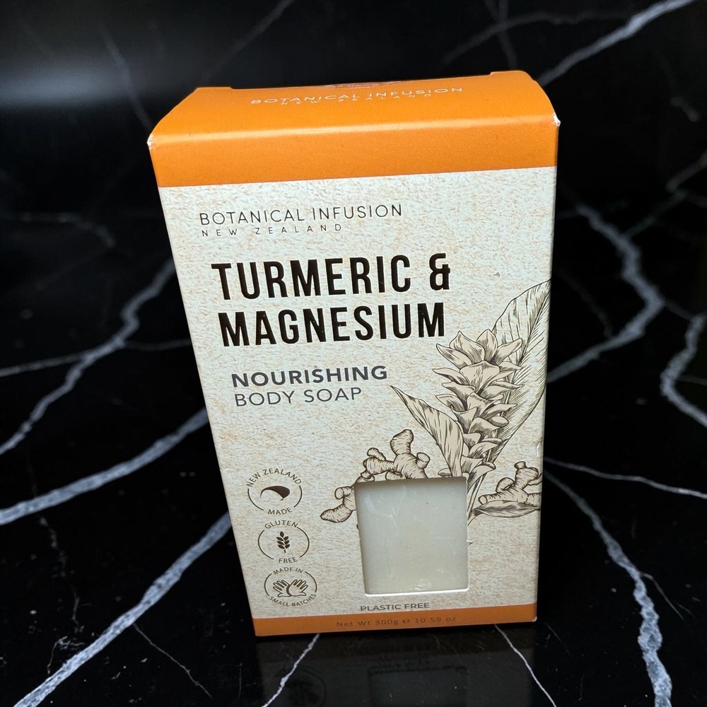 Botanical Infusion Body Soap Unisex 300g Orange New Turmeric Magnesium Bar